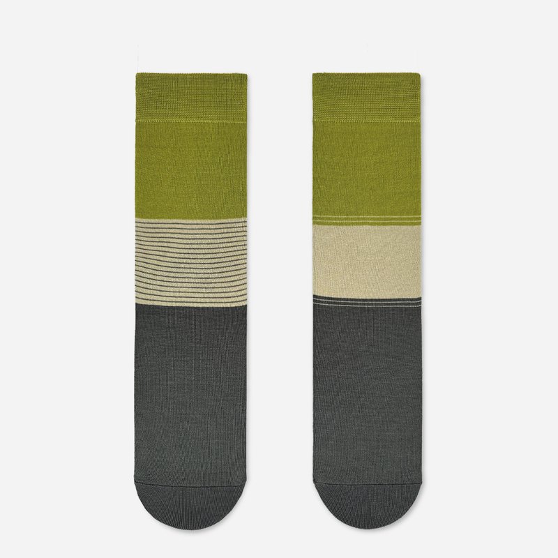 matcha / cotton / irregular / socks - ถุงเท้า - ผ้าฝ้าย/ผ้าลินิน สีเขียว