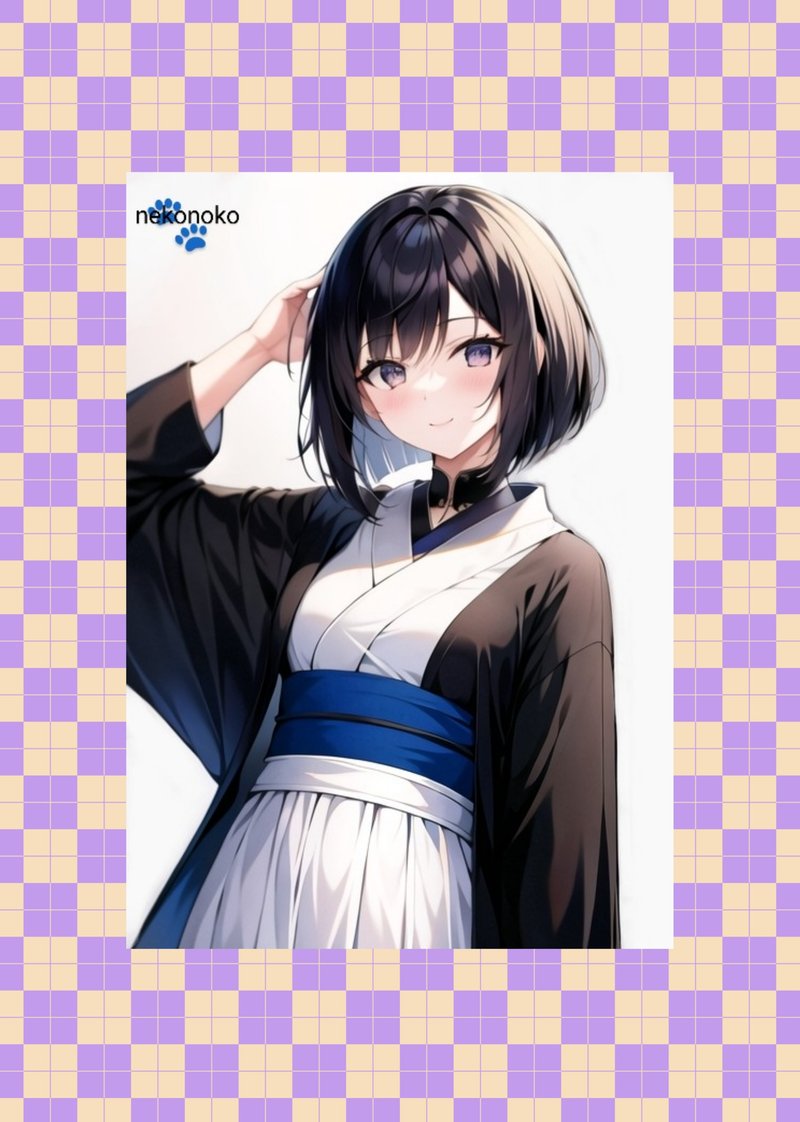 オリジナル人物ステッカー　No.15 - 貼紙 - 紙 黑色