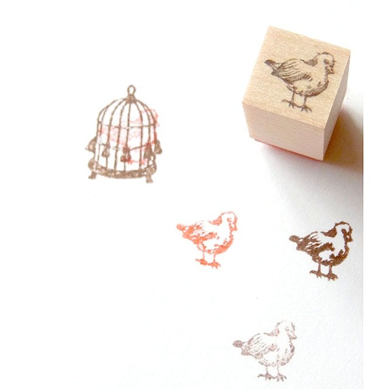 飾れるミニスタンプ　鳥 - 印章/印台 - 木頭 
