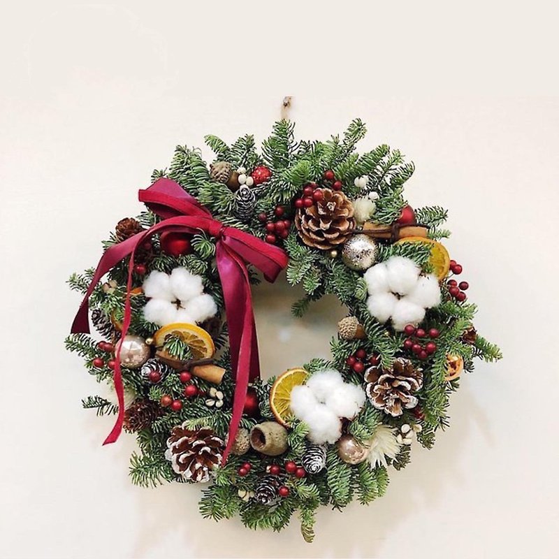 Natural noble pine Christmas wreath workshop - Plants & Floral Arrangement - Plants & Flowers 