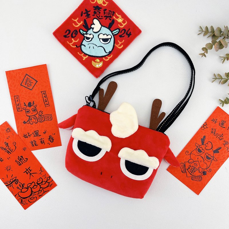 Recommended gift for the Year of the Dragon - Sunshine Xiao Fulong side bag/Year of the Dragon backpack/Children's side bag - Other - Other Man-Made Fibers 
