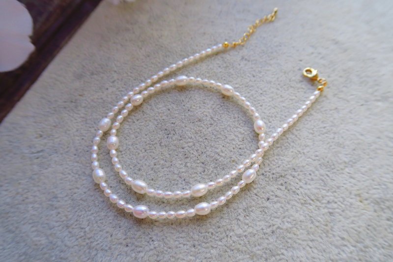 淡水珍珠 項鍊 - 項鍊 - 珍珠 白色