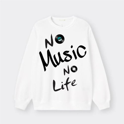 HeadphoneDog耳機狗設計 可客制名字 經典文字 NO MUSIC,NO LIFE 個性純棉大學T