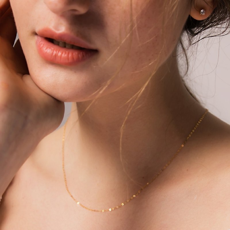 【CReAM】Pre-Order-45cm-Sophia Sophia AU750 Pure 18K Gold Necklace/Naked Chain - Necklaces - Other Metals 
