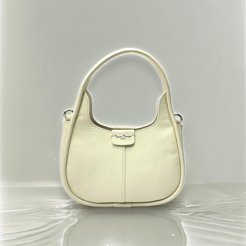 Tosca | Shiroi Bag - Card Case Crossbody Bag Handbag Handbag Side Backpack - White - กระเป๋าแมสเซนเจอร์ - หนังแท้ 