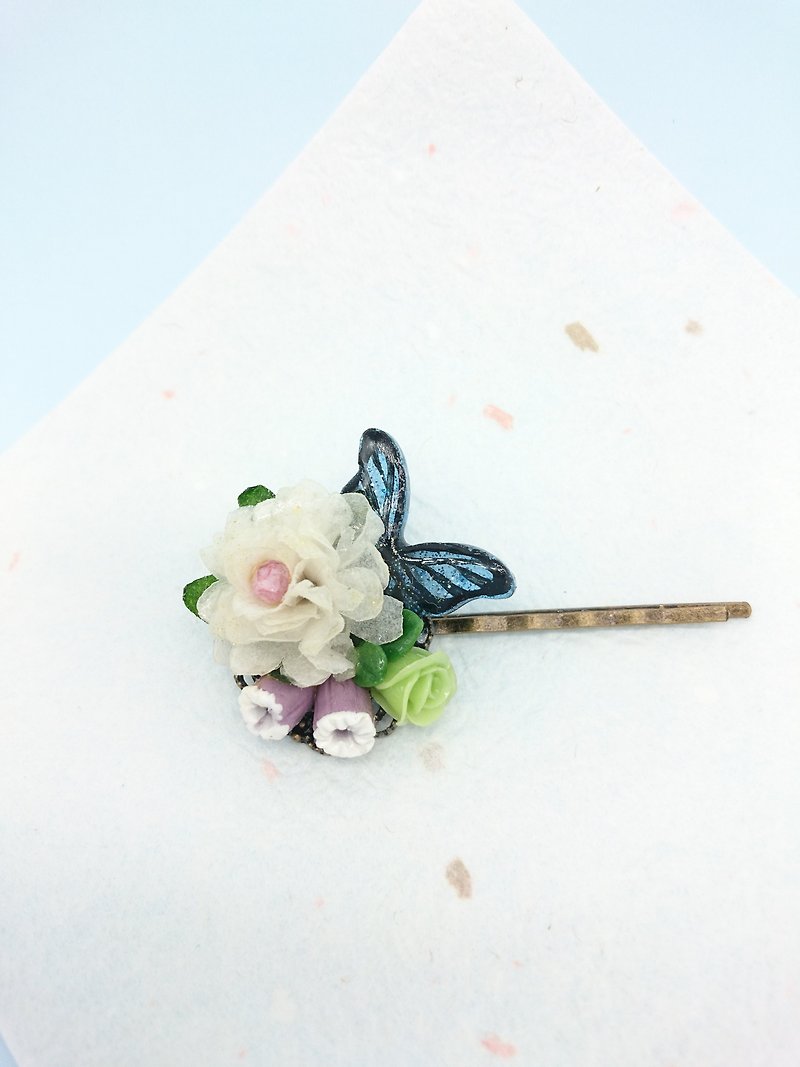 干支紙の蝶のヘアピン - ヘアアクセサリー - 紙 ホワイト