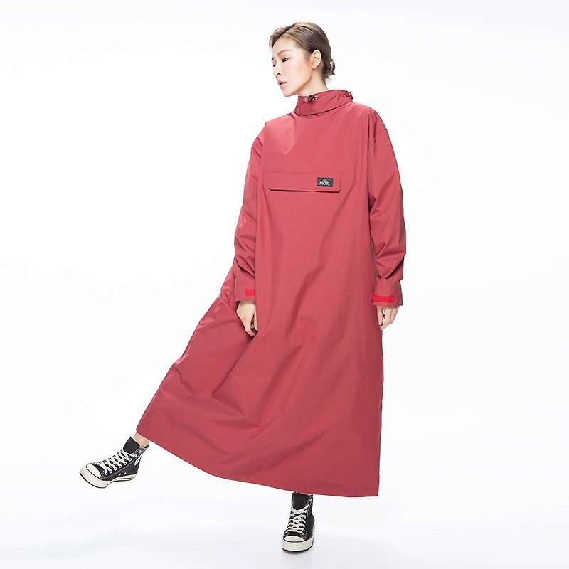 (Sold out) PostPosi Environmental Protection Reversible Raincoat Second Generation - Chestnut Wine Red_Designed for locomotives-2018 - Umbrellas & Rain Gear - Polyester Red