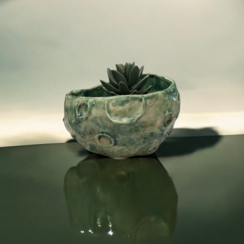 [カク Pottery] Caoshan Lelu handmade moon pottery pots, pots, flower pots and vases - Plants - Pottery Green