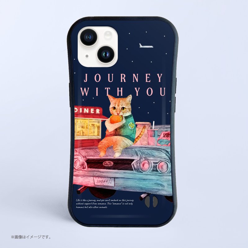 Journey with you Midnight drive./耐衝撃グリップiPhoneケース - 手機殼/手機套 - 塑膠 白色