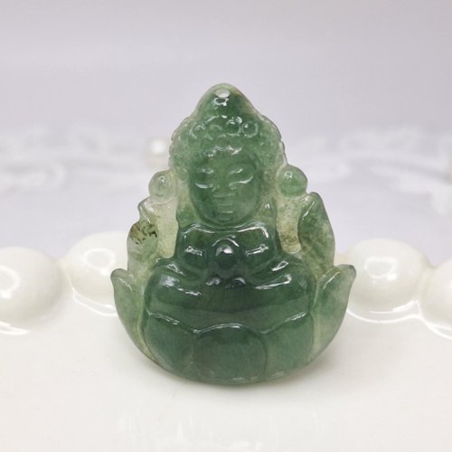 緣圓翡翠 冰種油清寶寶佛吊墜 | 天然緬甸玉A貨翡翠