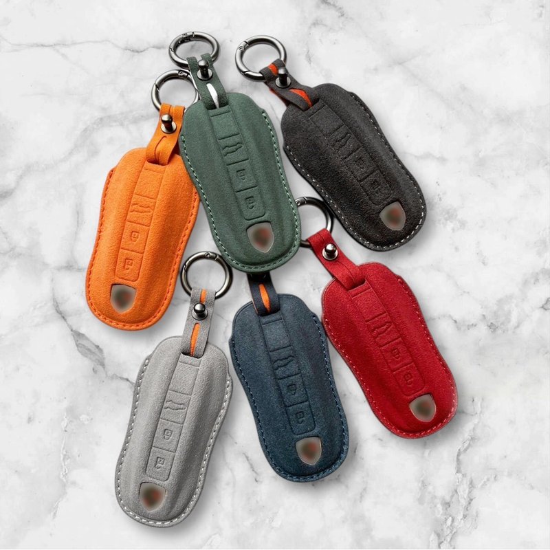 保時捷 Porsche 911 Carrera GT3 992 Macan 麂皮 皮套 鑰匙包 鑰 - 鑰匙圈/鑰匙包 - 真皮 