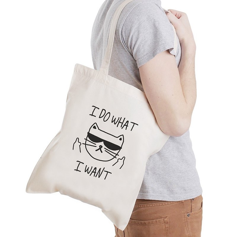 I WANT CAT tote bag - Handbags & Totes - Other Materials White