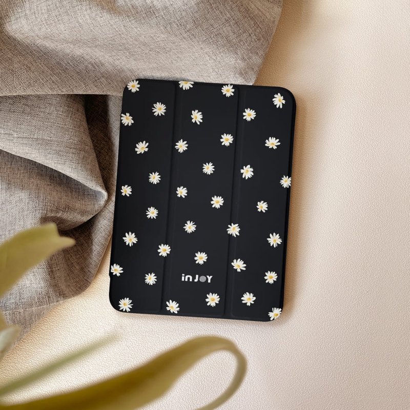 Happy daisy iPad case for iPad mini5,6/Pro10.5/12.9/Air5/iPad 9 - Tablet & Laptop Cases - Other Materials Black