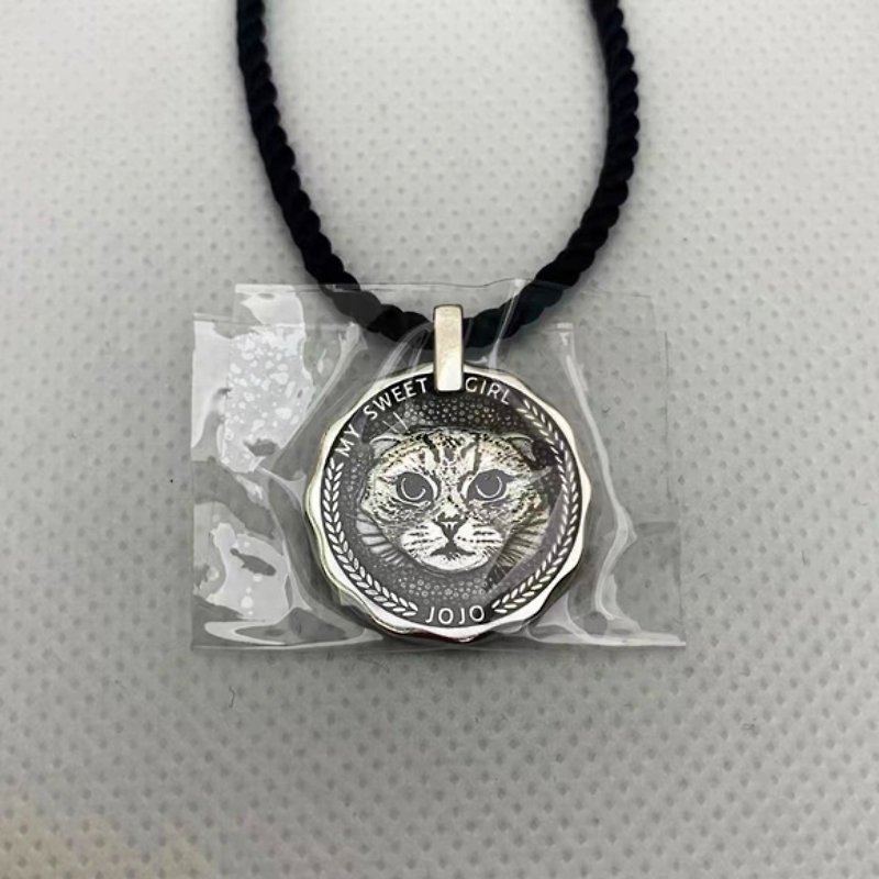 Customized hairy children, sterling silver necklaces, cat and dog portraits - Necklaces - Sterling Silver 