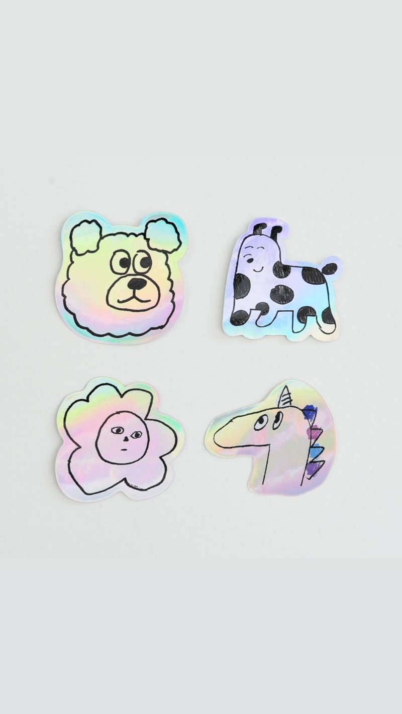 【日耀堂】彩虹鐳射貼紙(5款)防水抗曬 - 貼紙 - 紙 銀色