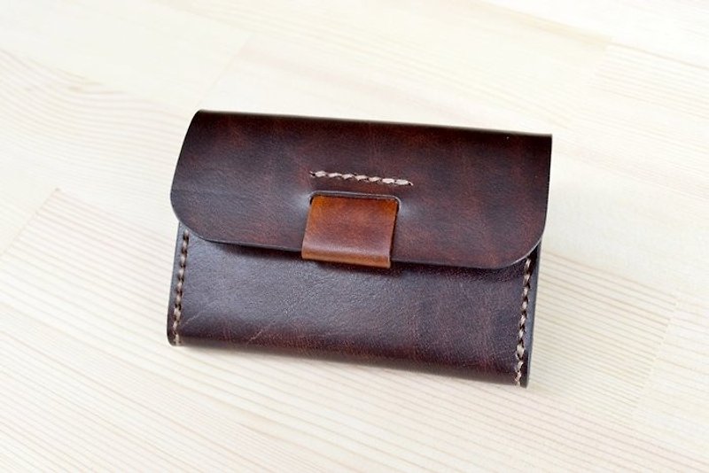 Genuine cowhide handmade hand-dyed business card holder, business card box, document bag, card holder, credit card holder can be customized - Card Holders & Cases - Genuine Leather Multicolor