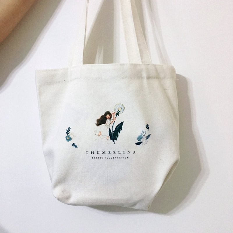 / Thumbelina / Lunch Bag / - Messenger Bags & Sling Bags - Cotton & Hemp White