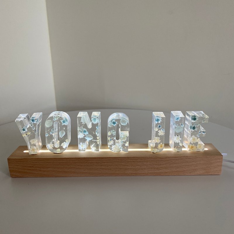 Crystal dry flower letter night light resin experience class - Other - Other Materials 