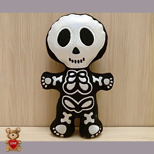 Tasha's craft Personalised embroidery Plush Soft Toy Skeleton