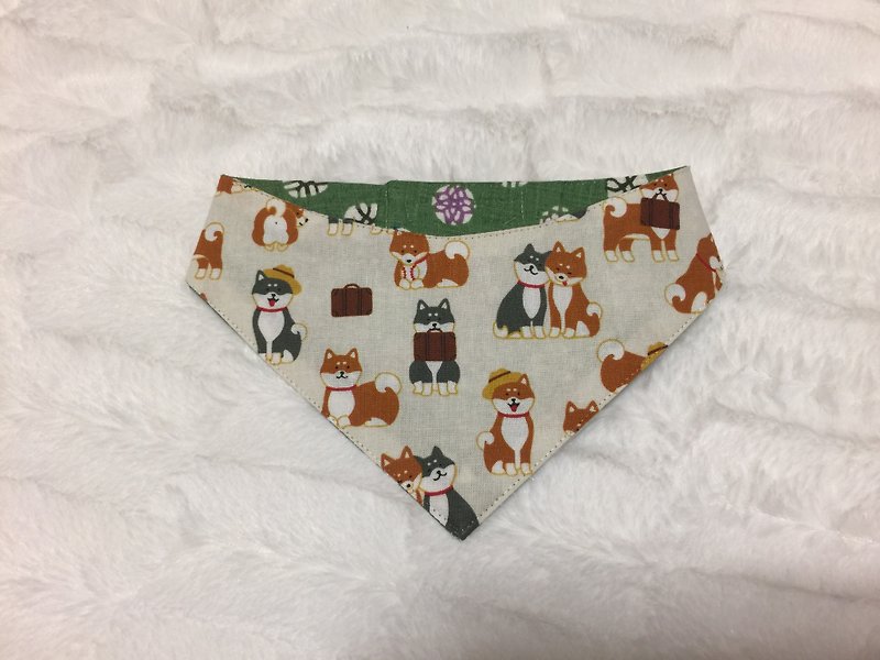 Shiba Inu pattern reversible bandana for dogs - Clothing & Accessories - Cotton & Hemp 