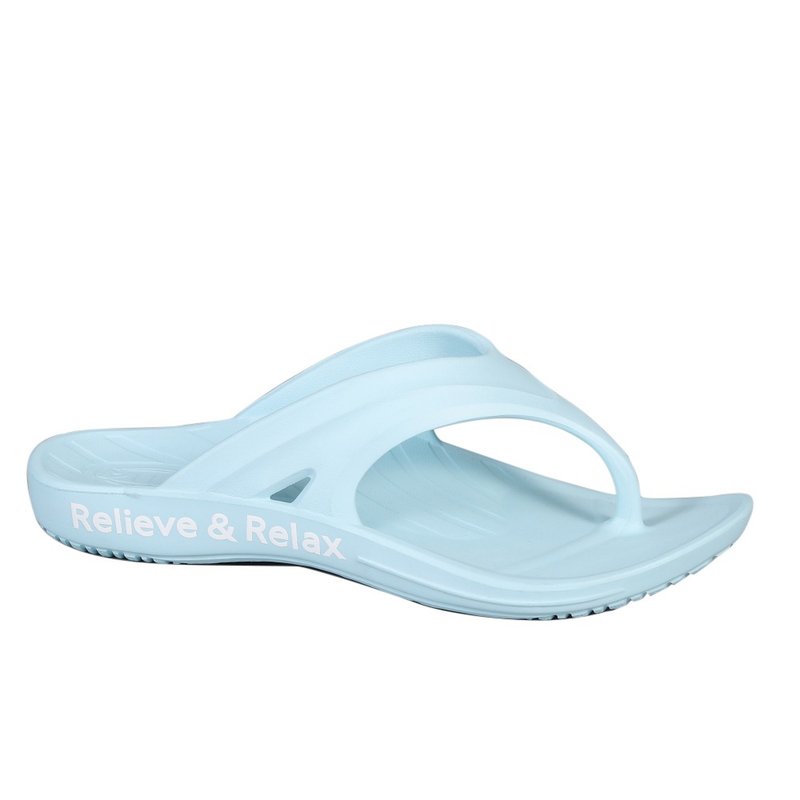 [ATTA] Evening pressure on the soles of the feet and equalizing pressure on the arches, wide-band flip-up slippers - Aqua Blue - Slippers - Plastic Blue