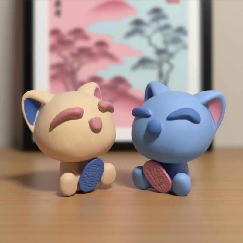 【えんぎ猫】 祈願擺件0921-0926 - 裝飾/擺設  - 環保材質 