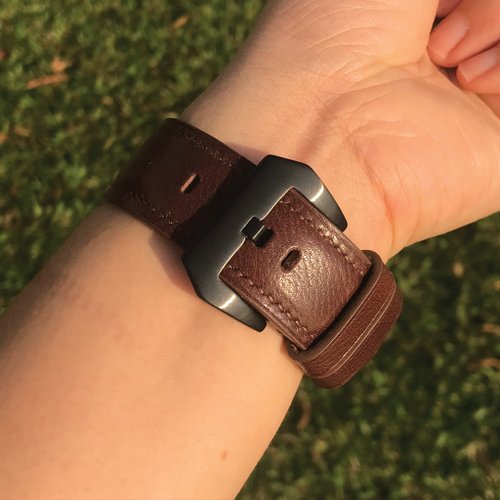 Bara Asah Workshop 【AppleWatch錶帶】啡色小牛皮/法國防汗皮/真皮皮革