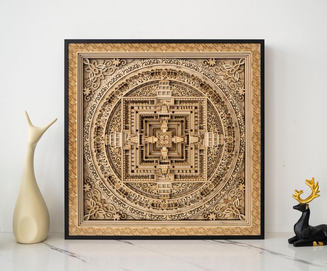 カーラチャクラ曼荼羅｜新中華風リビング・玄関の壁飾り、カーラ