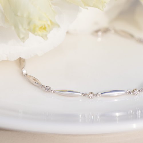 Isha Jewelry 純銀輕珠寶 【新品】晨露簇擁 純銀手鍊 品牌設計款 植物系飾品