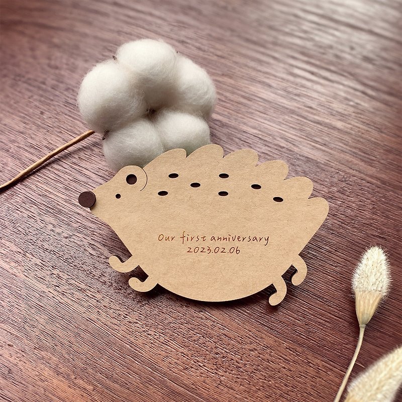Hedgehog card with bronzing + lettering - Cards & Postcards - Paper Khaki