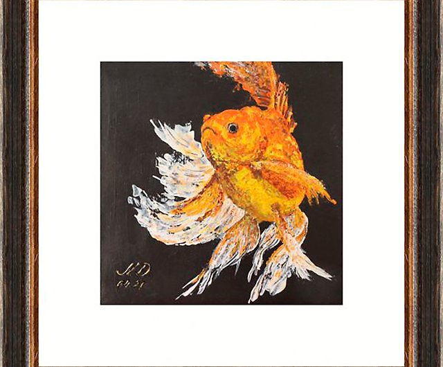 金魚の絵 オリジナルアート 金魚のアートワーク 魚のウォールアート