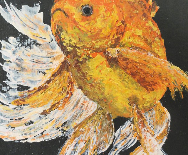 金魚の絵 オリジナルアート 金魚のアートワーク 魚のウォールアート
