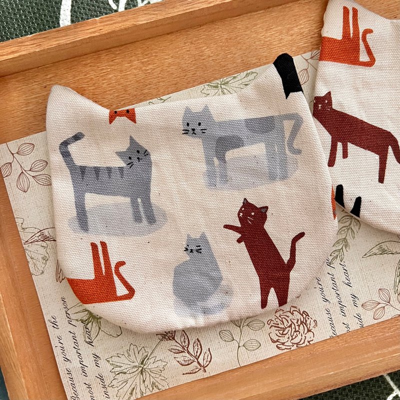 zakka handmade coasters, cats play with me, cat coasters, cat shapes - ที่รองแก้ว - ผ้าฝ้าย/ผ้าลินิน หลากหลายสี