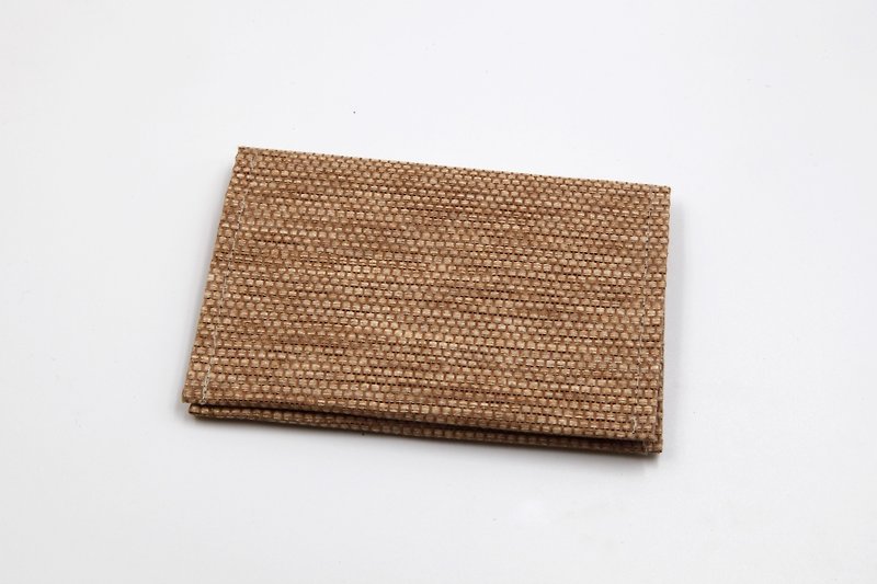 [Paper cloth home] Paper thread woven business card holder/card holder light brown - Card Holders & Cases - Paper Brown