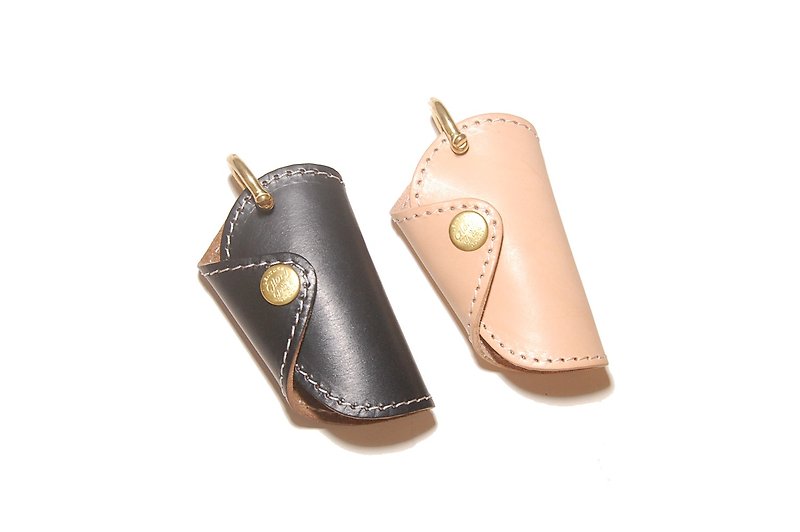 Leather Key Bag (Big) - 三折式鑰匙包 (大) - 鑰匙圈/鎖匙扣 - 真皮 黑色