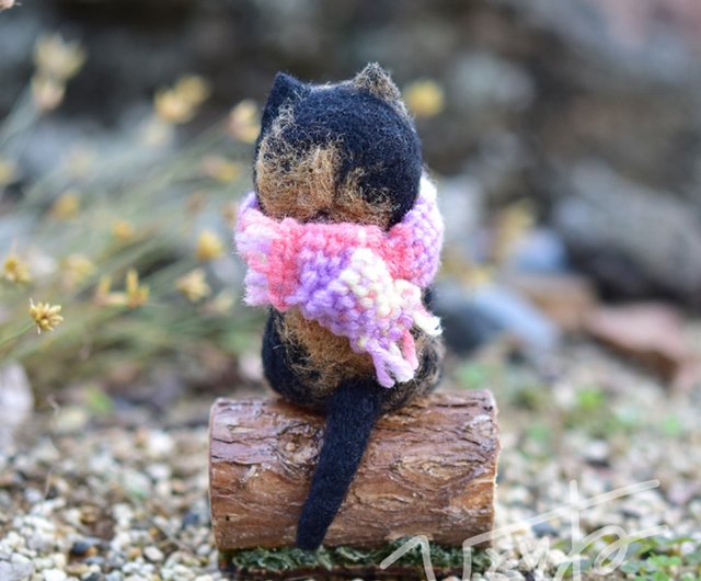おすわりキジ猫さん ハンドメイド 羊毛フェルト たのし