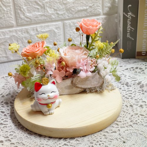 花草拾光 花意生活心美學 快樂招財喵手機/名片座