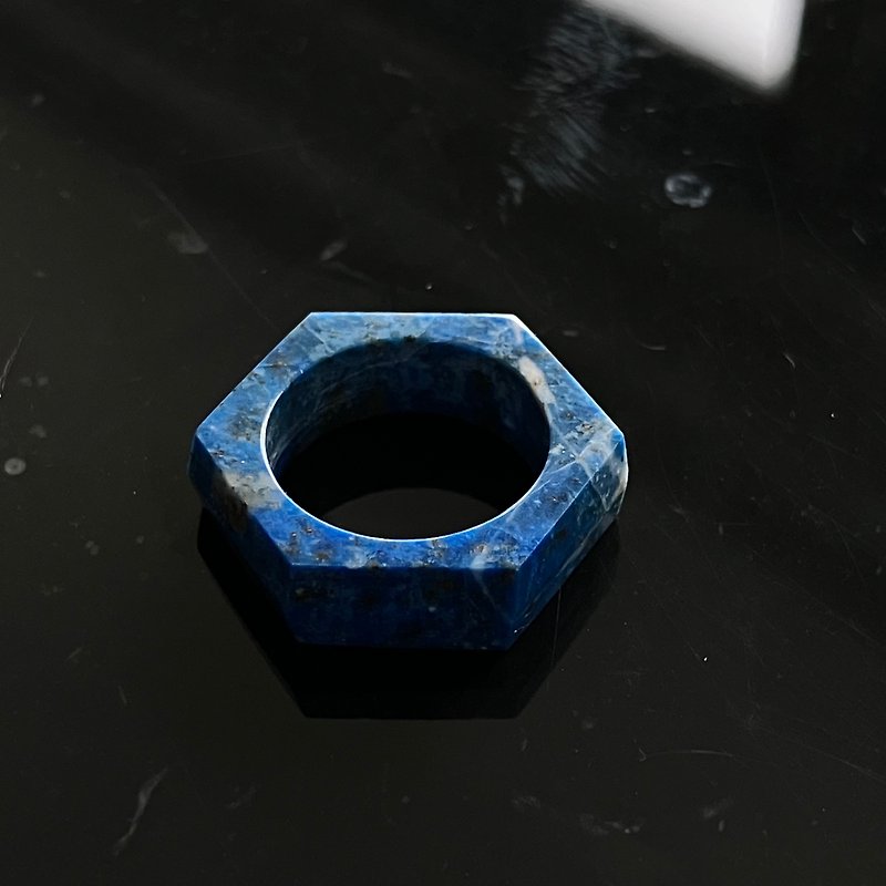 ラピスラズリのくりぬきリング - 戒指 - 半寶石 藍色