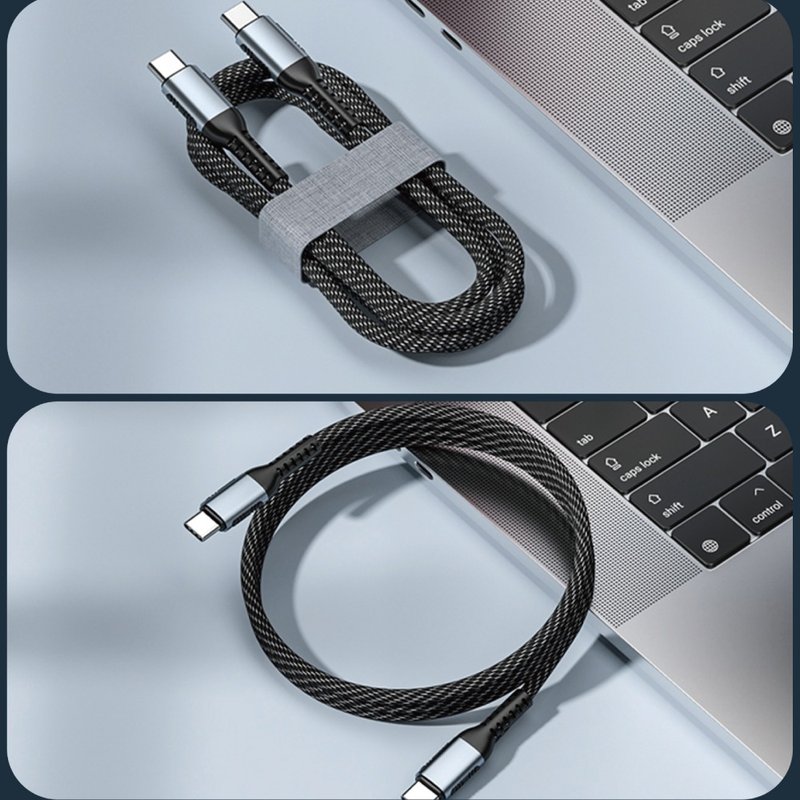 快速充電線 Type-C to Type-C QC3.0 快充1公尺 60/100W - 銀色 - 行動電源/充電線 - 其他材質 銀色