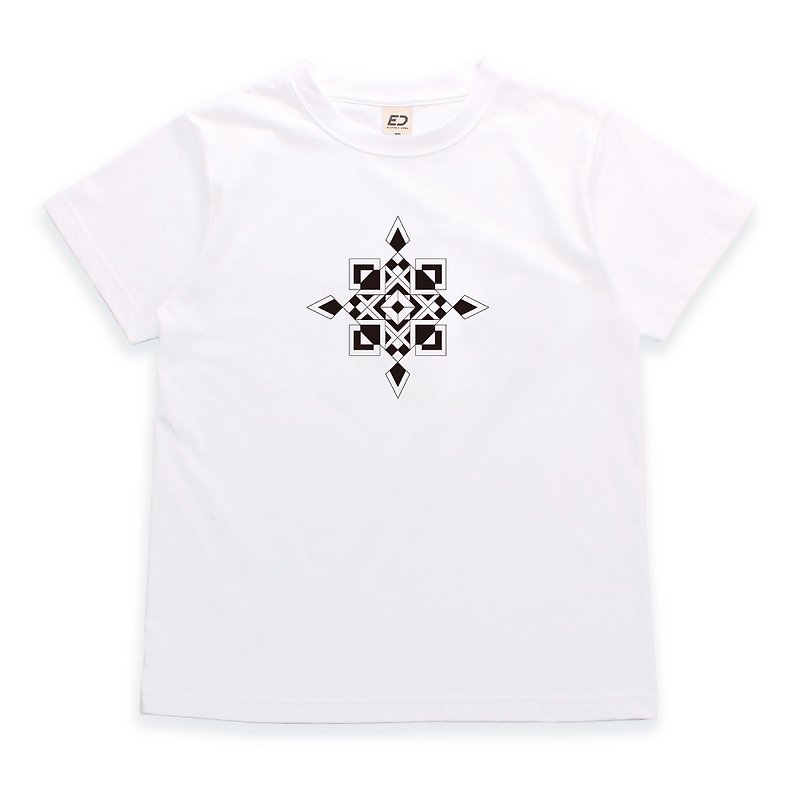 ブラックの幾何学ショートT/メンズトップス/レディーストップス/ニュートラルT - Tシャツ メンズ - コットン・麻 ホワイト