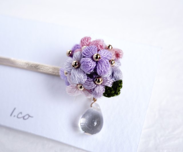 紫陽花のヘアピン - ショップ I.co ヘアアクセサリー - Pinkoi