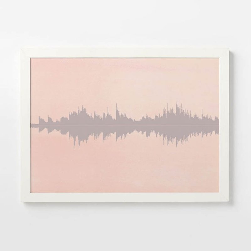 Custom Sound Wave Art Decorative Painting Abstract Painting Sound Landscape - Posters - Paper Red