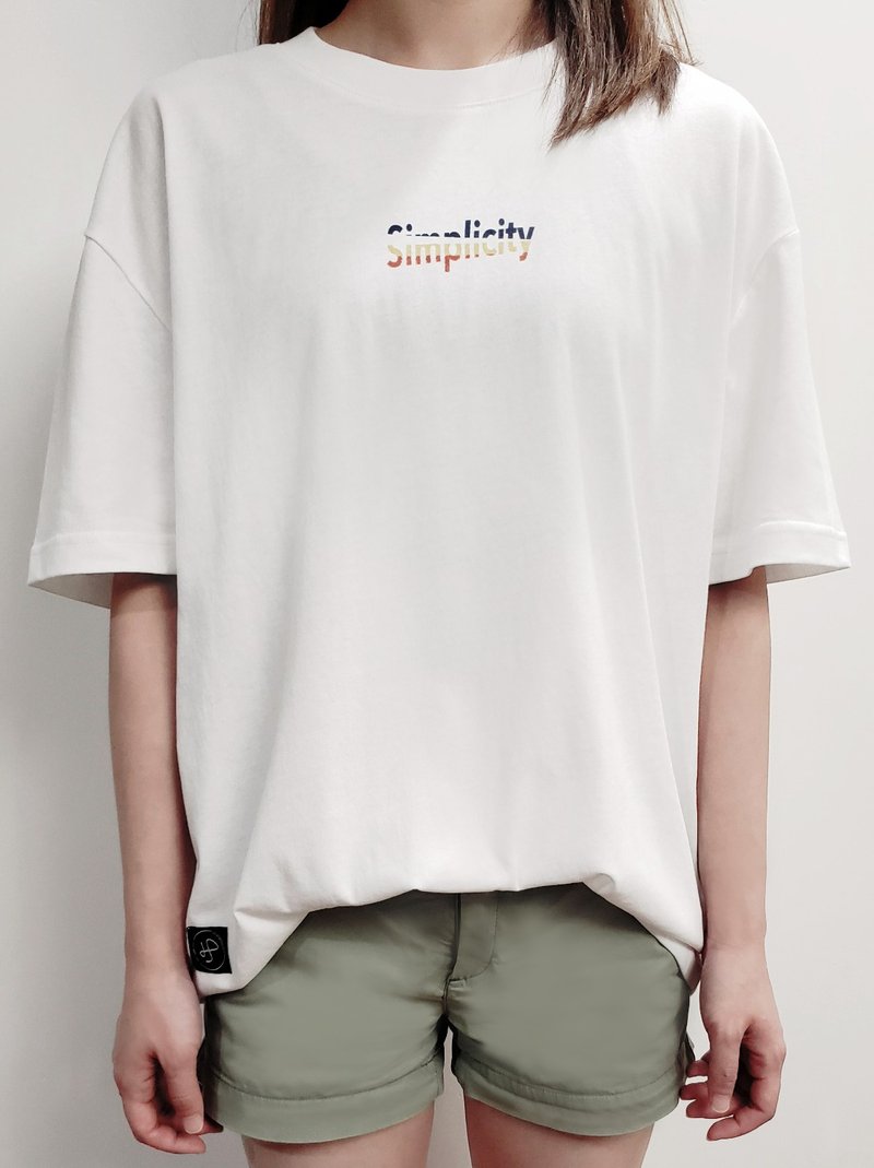 原創 Simplicity系列 男女同款Oversize落肩T-shirt - 女 T 恤 - 棉．麻 白色