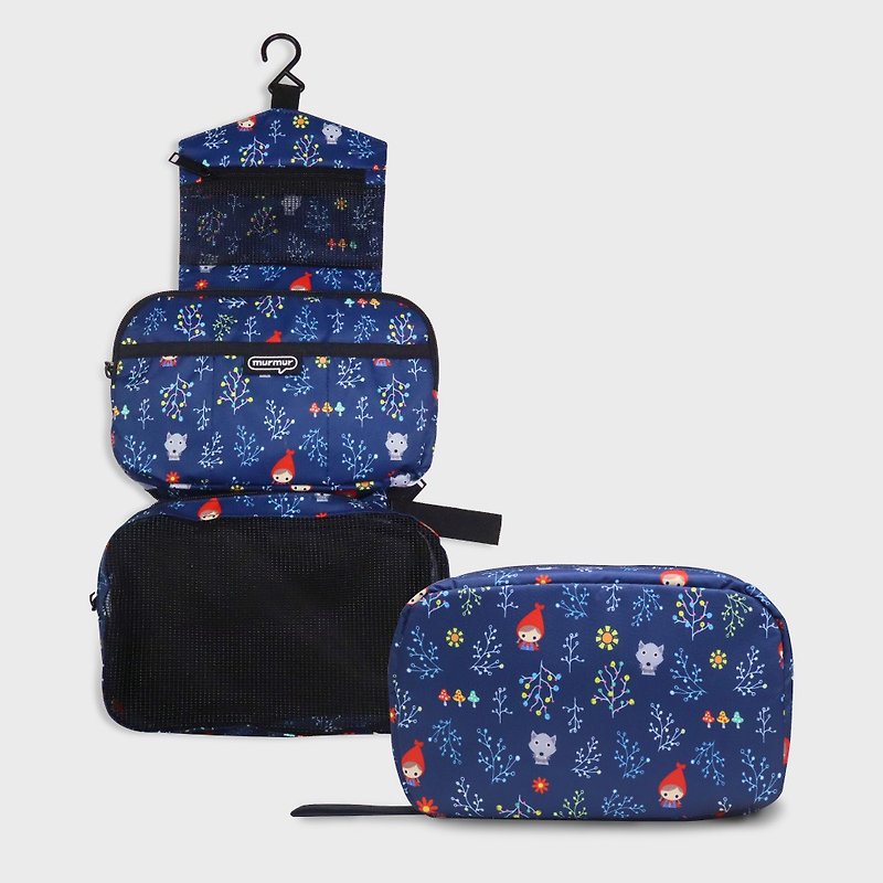 murmur旅行收納三摺盥洗包 | 小紅帽 藍 - 化妝袋/收納袋 - 聚酯纖維 多色