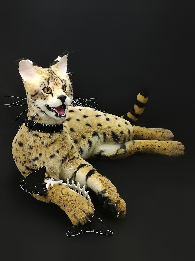 Custom made realistic stuffed savannah serval cat doll - 公仔/玩偶 - 其他材質 