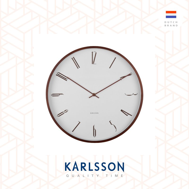 荷蘭Karlsson, Wall clock 40cm Scandia white木制掛鐘白色 - 時鐘/鬧鐘 - 木頭 白色