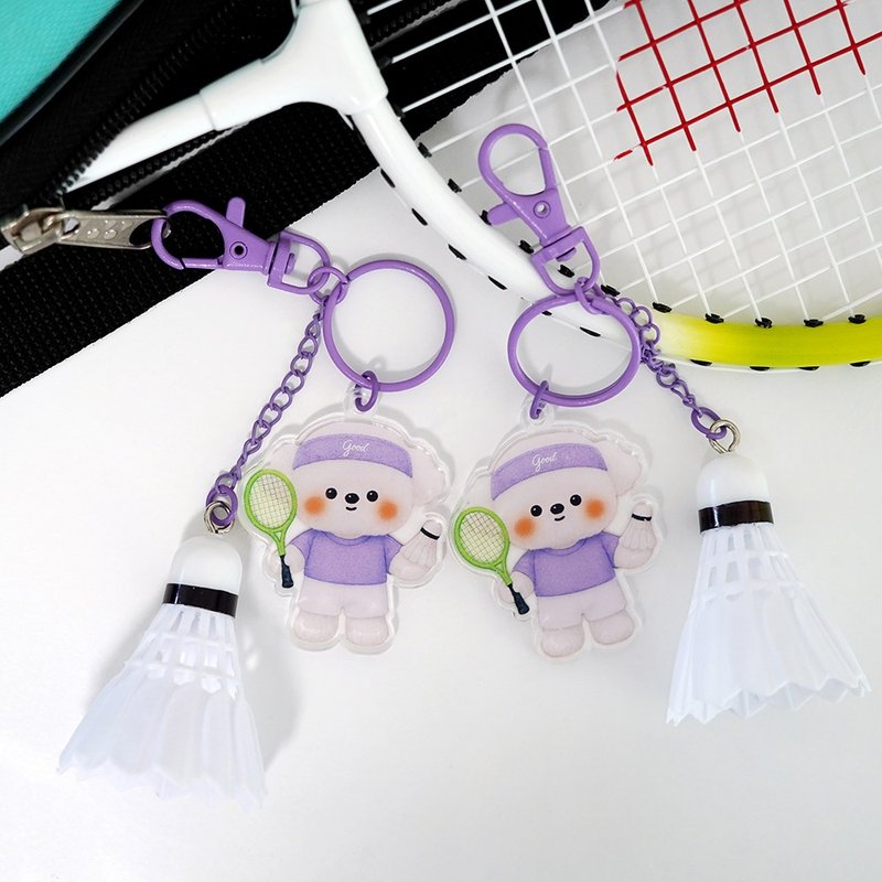 Badminton keychain - 鑰匙圈/鑰匙包 - 壓克力 紫色