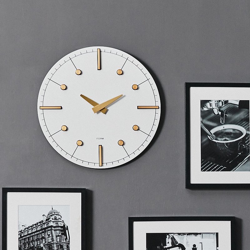 【句現】現代感圓盤時鐘 | 白, 黑 - 時鐘/鬧鐘 - 木頭 白色
