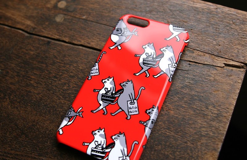 iPhoneケース　猫たち レッド - 手機殼/手機套 - 塑膠 紅色