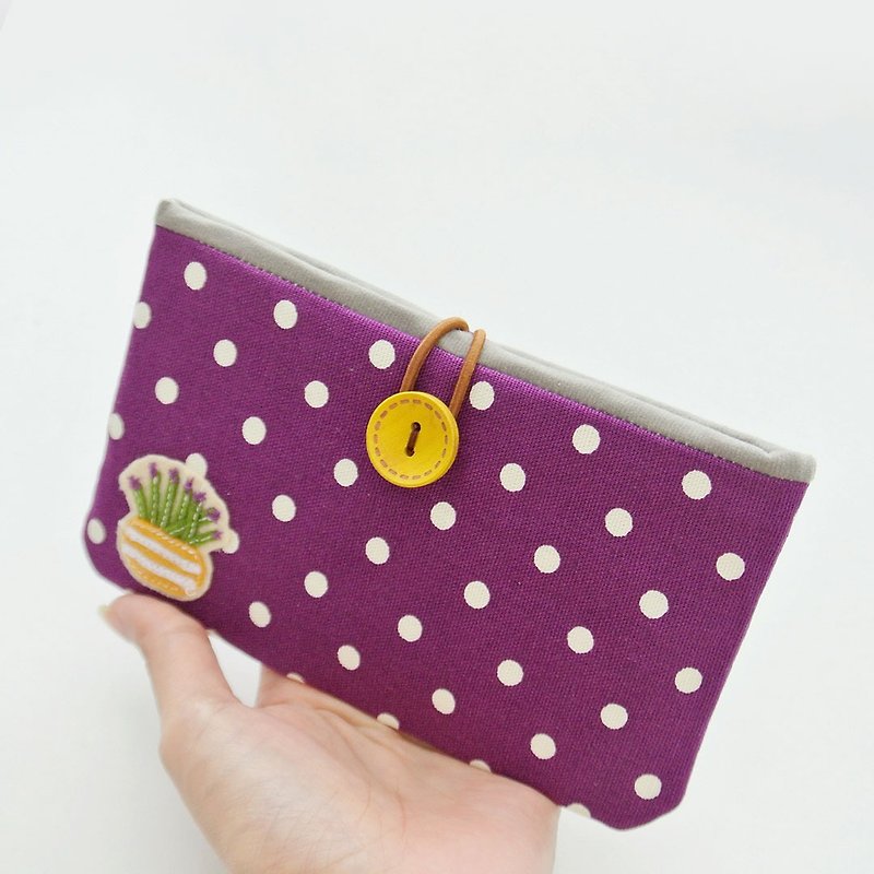 Phone Pouch, Cellphone Cover, Mobile Phone Case, iPhone Sleeve-Cactus Lovers (J) - スマホケース - コットン・麻 パープル